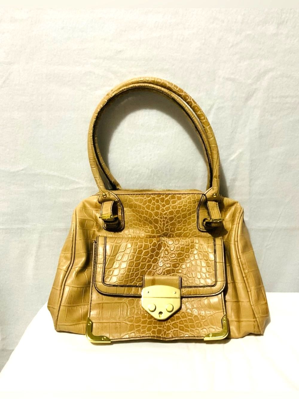 Authentic Jessica Simpson Croco-Embossed Satchel Handbag